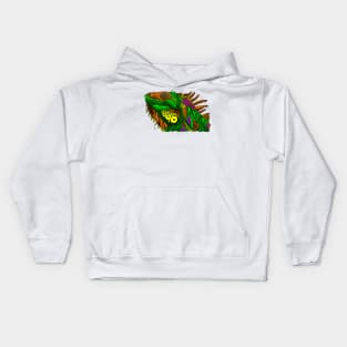 Author's Colored Green Iguana Kids Hoodie